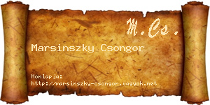 Marsinszky Csongor névjegykártya